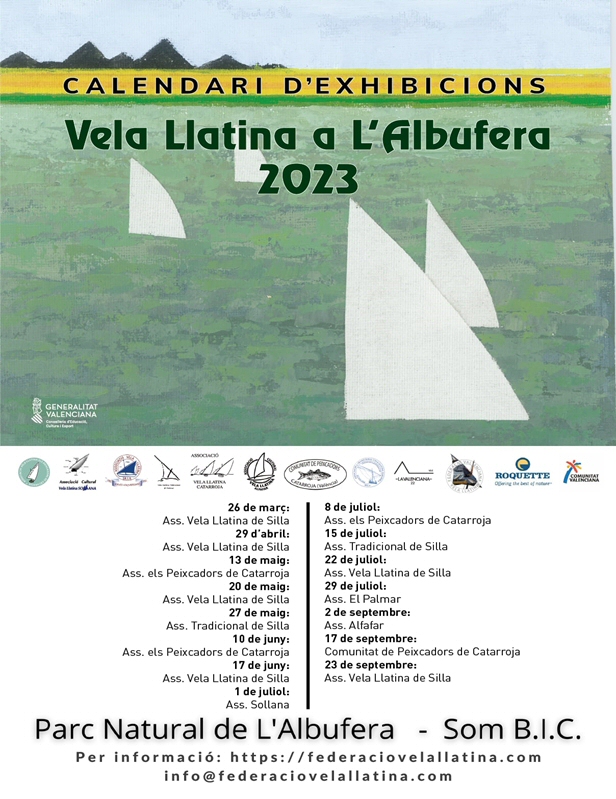 Calendario exhibiciones vela latina en la Albufera de Valencia